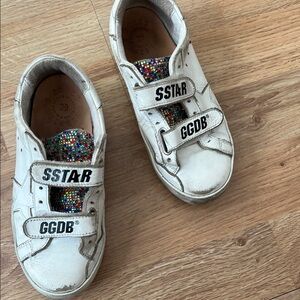 Kids White Sneakers with Multicolor Accents